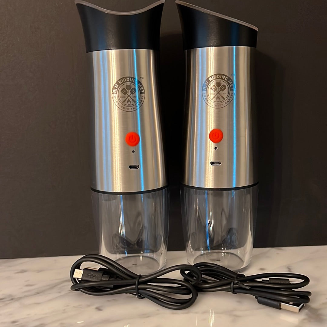BRANDED USB RECHARGEABLE gravity salt & pepper grinders – Cooking