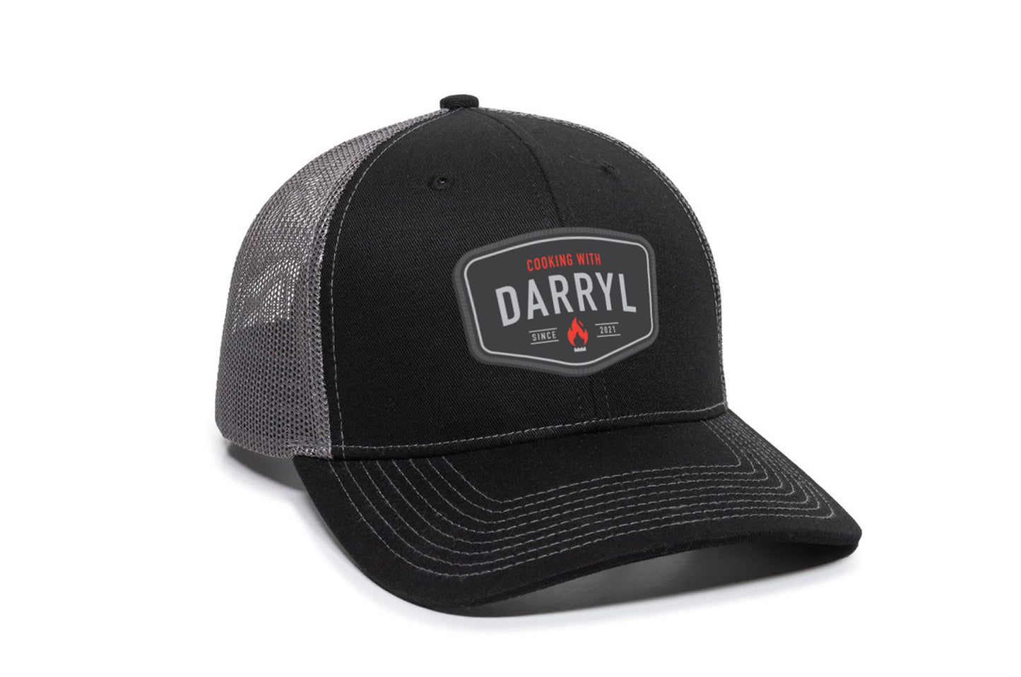 Cooking With Darryl Snapback Trucker Hat - Black/Charcoal